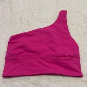 Sonic Pink one shoulder lululemon align sports bra